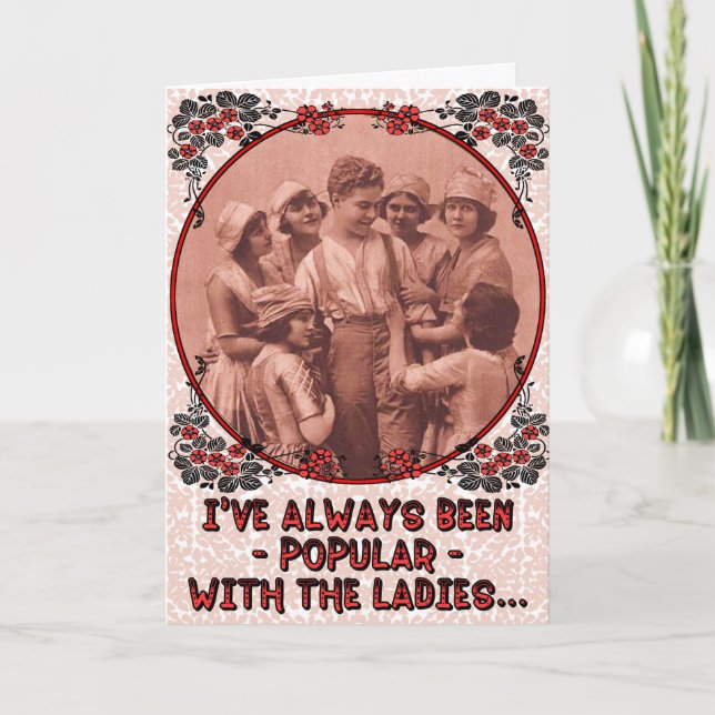Funny "Popular" Vintage Retro Valentine's Day Holiday Card (Front)