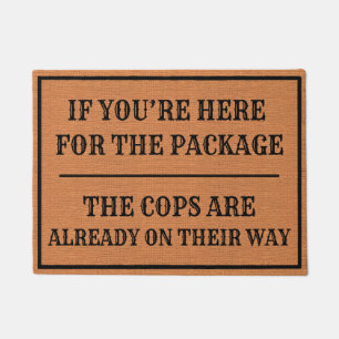 Funny Porch Pirate Warning Rustic Brown Minimalist Doormat