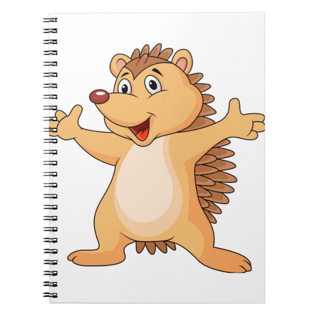 Funny porcupine cartoon notebook (Front)
