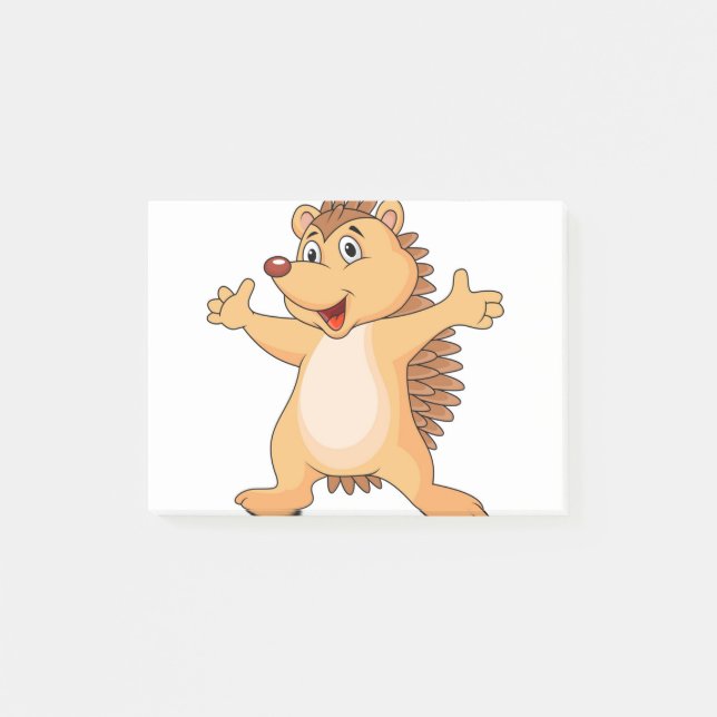 Funny porcupine cartoon post-it notes (Front)