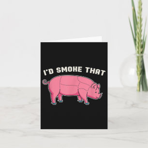 Funny Pork Id Smoke That Bbq Chef Grilling Meat Ba Card