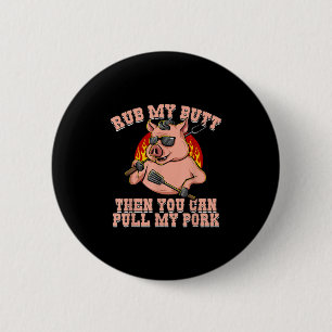 Funny Pork Lover Ribs Gifts For Pig Bbq Lovers Mea 6 Cm Round Badge