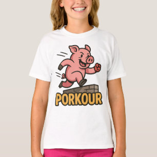 Funny Porkour Pig – Parkour Parody Shirt