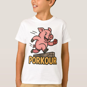 Funny Porkour Pig – Parkour Parody Shirt