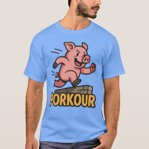 Funny Porkour Pig – Parkour Parody Shirt