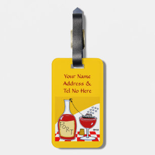 Funny Port Wine Cartoon Luggage Tags