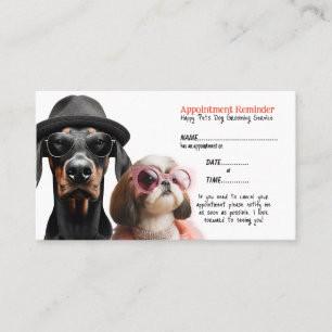 Funny Posh Dog Grooming Appointment Reminder Card