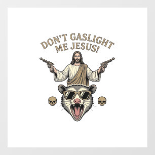 Funny Possum Jesus Vintage Engraving Shirt Design_ Window Cling