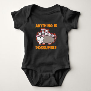 Funny Possum Opossum Pun Anything Is Possumble Baby Bodysuit