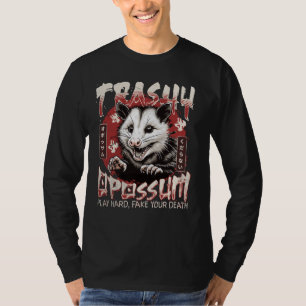 Funny Possum Opossum Trashy Eat Trash Retro Japane T-Shirt