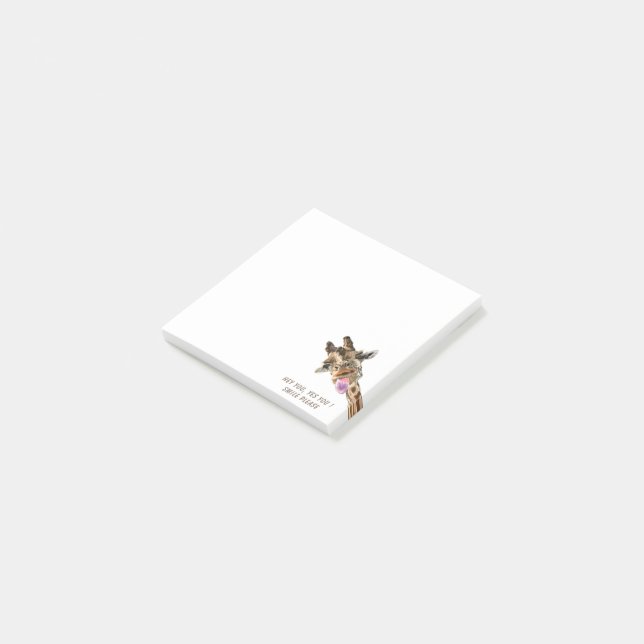 Funny Post-it® Notes Happy Giraffe - Custom Text (Angled)