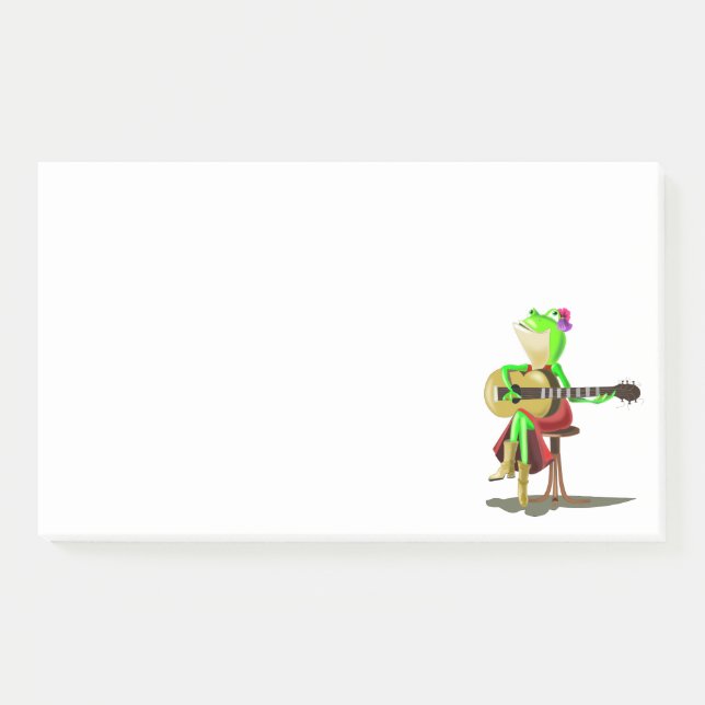 Funny Post-it® Notes with Frog Playing Guitar (Front)