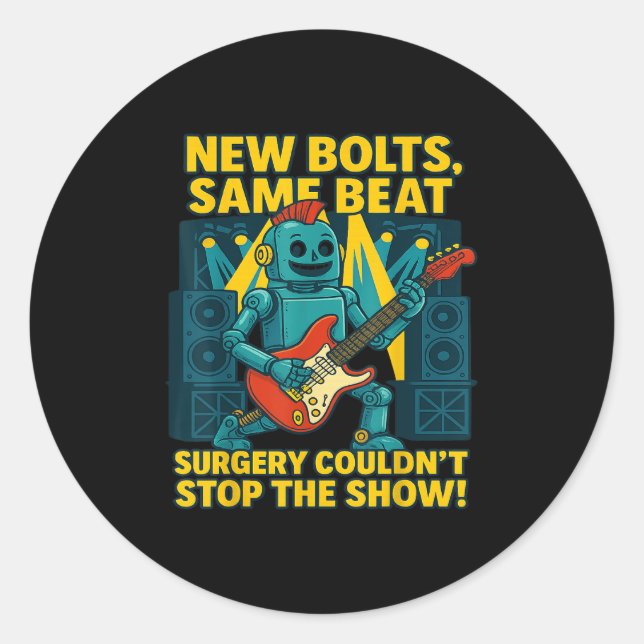 Funny Post Opt Scoliosis Surgery Recovery Kid Clot Classic Round Sticker (Front)