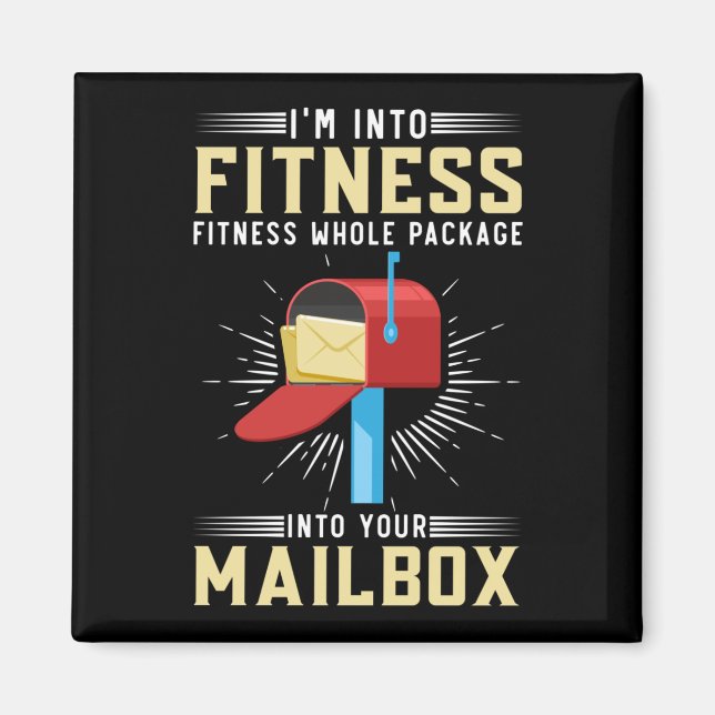 Funny Postal Worker Fitness Postman Magnet (Front)