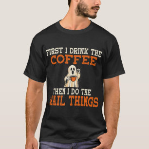 Funny Postal Worker Halloween Coffee Mailman T-Shirt