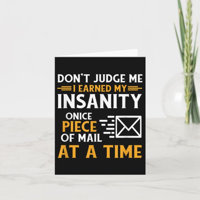Funny Postal Worker Mail Carrier Courier Quote  Card (Front)