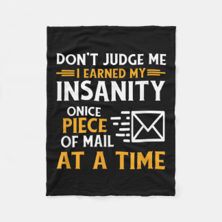 Funny Postal Worker Mail Carrier Courier Quote  Fleece Blanket