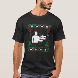 Funny Postal Worker Santa Hat Ugly Christmas Sweat T-Shirt