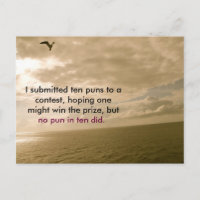 Funny Postcard about Puns, punny, Postcrossing
