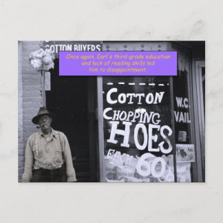 Funny Postcard - Cotton Chopping Hoes