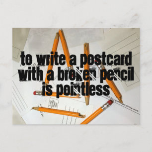 Funny Postcard, Pointless Pencil, Pun Postcrossing Postcard