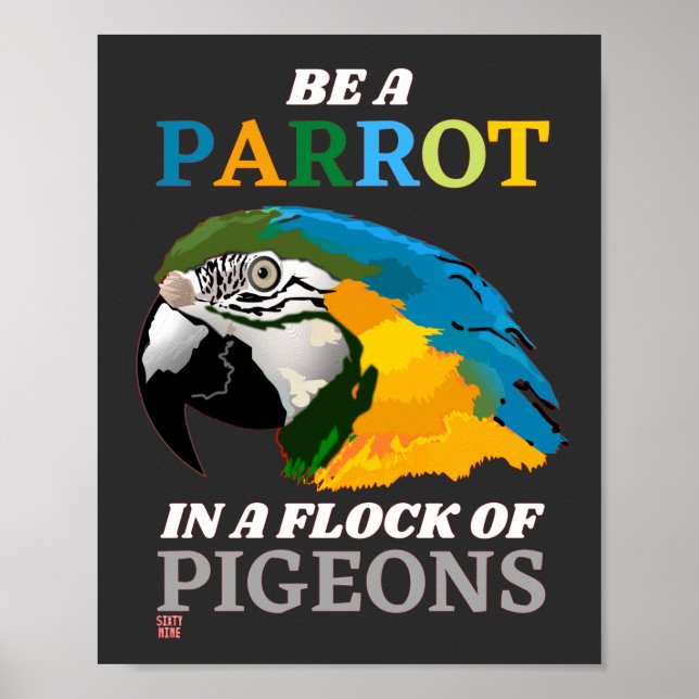funny poster  "BE A PARROT..." (Front)