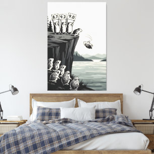 Funny poster featuring lemmings canvas print