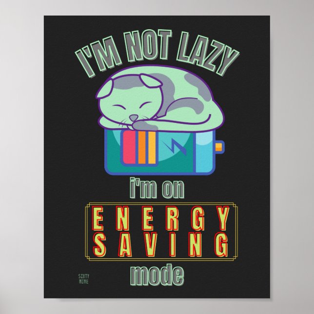funny poster  "LAZY CAT" (Front)