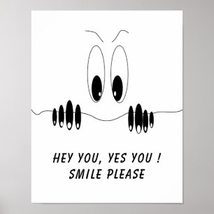 Funny Poster with Curiosity Eyes - Custom Text