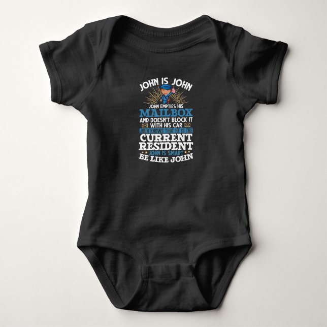 Funny Postman Mailman Postal Worker Baby Bodysuit (Front)