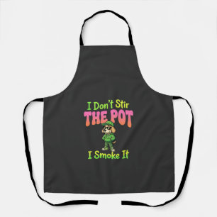 Funny Pot Smoking Dog Stoner Apron