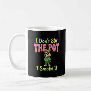 Funny Pot Smoking Dog Stoner Coffee Mug