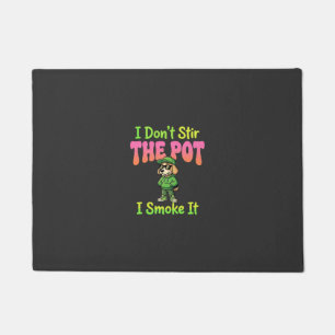 Funny Pot Smoking Dog Stoner Doormat