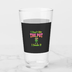 Funny Pot Smoking Dog Stoner Glass