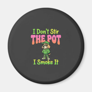 Funny Pot Smoking Dog Stoner Magnet
