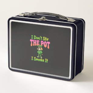 Funny Pot Smoking Dog Stoner Metal Lunch Box