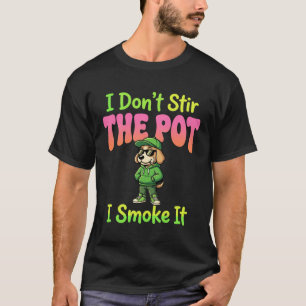Funny Pot Smoking Dog Stoner T-Shirt