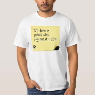 Funny Potato Chip Dog Sticky Note Meme T-Shirt