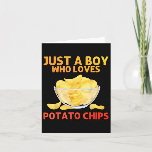 Funny Potato Chips Art For Men Boys Kids Bag Of Ch Card (Front)