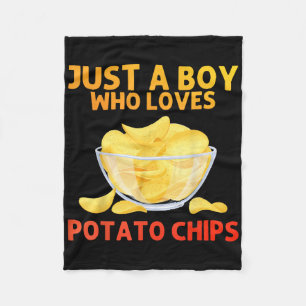 Funny Potato Chips Art For Men Boys Kids Bag Of Ch Fleece Blanket