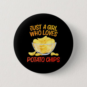 Funny Potato Chips Design For Women Girls Kids Bag 6 Cm Round Badge