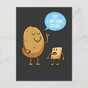 Funny Potato Dad I am your Father Pun Postcard