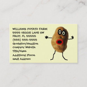Funny Potato Farmer Advertising Business Card