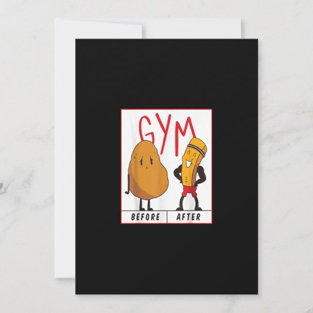 Funny Potato Gym Before After Workout Gift Fitness (Front)