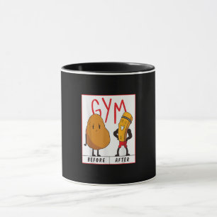 Funny Potato Gym Before After Workout Gift Fitness Mug