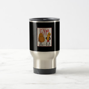 Funny Potato Gym Before After Workout Gift Fitness Travel Mug