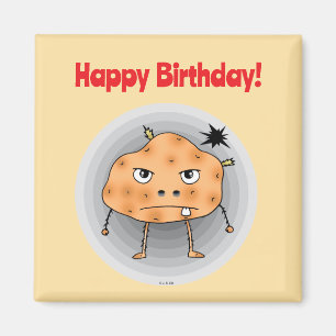 Funny Potato Happy Birthday Face Magnet