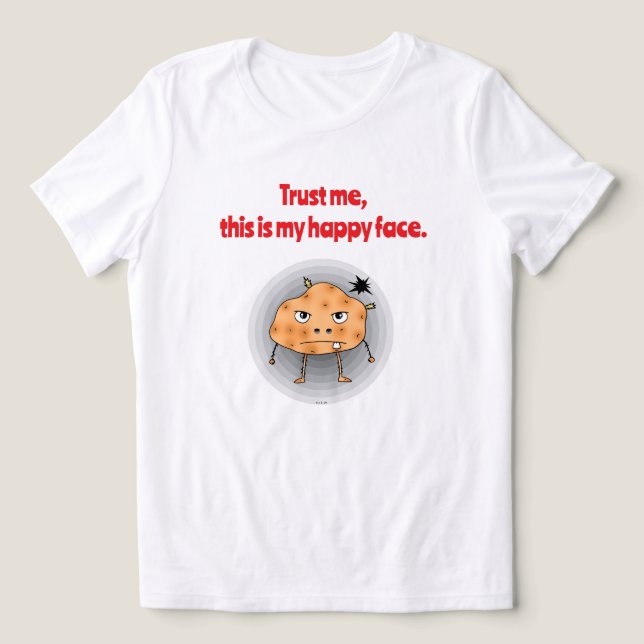 Funny Potato Happy Face Tri-Blend Shirt (Design Front)