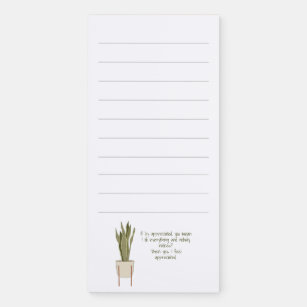 Funny Potted Plant To Do List Magnetic Notepad
