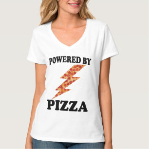 Funny Powered By Pizza Cool Pizza T-Shirt